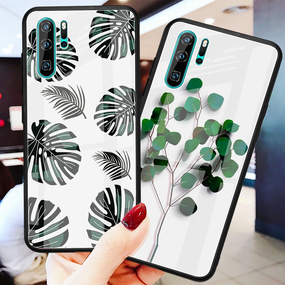 Tempered Glass Case For Huawei P30 Pro Case Gradient Painted Cover For Huawei Mate 20 Lite Case For Huawei P30 Lite Mate 20 Pro Cover Coque Funda