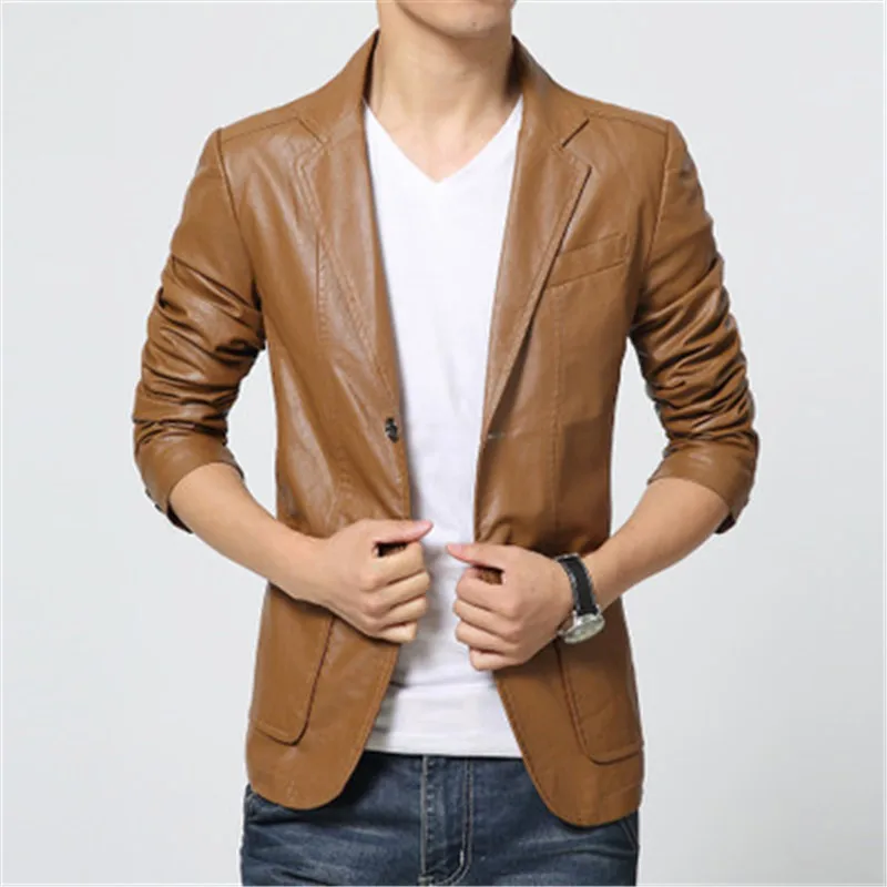 Lente Nieuwe Mode Pu Leren Jas Mannen Zwart Bruin Solid Heren Faux Casaco Slim Fit Jeugd Jaqueta Couro Masculina HH023 Lente Nieuwe Mode Pu Leren Jas Mannen Zwart Bruin Solid Heren Faux Casaco Slim Fit Jeugd Jaqueta Couro Masculina HH023