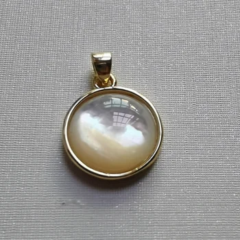 

20pcs/lot 14mm Natural Round Mother Pearl shell pendant for Jewelry Round Mother Pearl shell Charms for DIY Jewelry