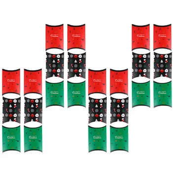 

24pcs Christmas Festival Wrapping Paper Box Lovely Paper Candy Box Baking Box for Homemade Baking Candy
