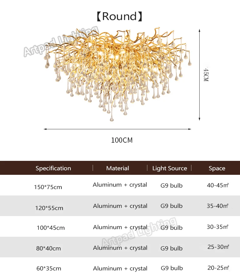 wagon wheel chandelier Decoration Light  Nordic LED Crystal Chandeliers Gold Luxury Lighting Chandelier for Bedroom  Dining Living Room Kitchen Light dining room light fixtures