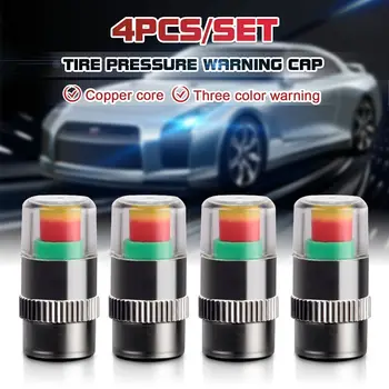 

4pcs/set Auto Tire Pressure Monitor Monitoring Tire Pressure Cap Real-time Monitoring Universal Warning Cap Diagnostic Tools