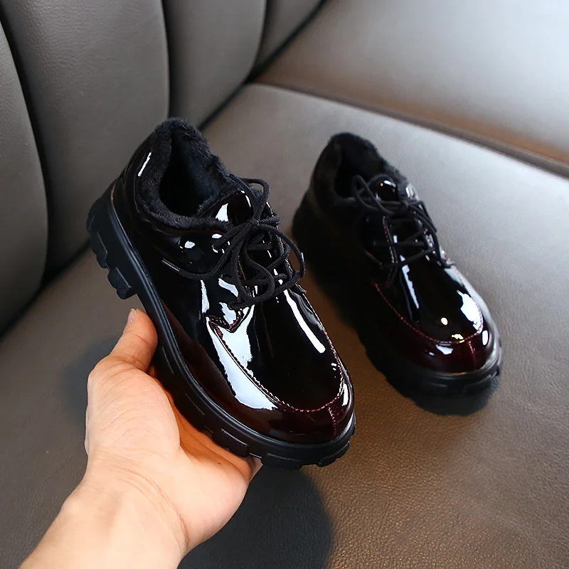 B2 Children's shoes winter new boys' casual shoes girls' warm casual shoes 4-15 years old Korean version of the British style - Цвет: B2