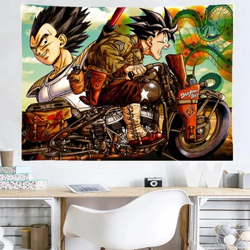 

Japan Anime Dragon Ball Z Wall Hanging Tapestry Polyester 200*150cm Decor Son Goku Vegeta Polyester Curtains Long Table Cover