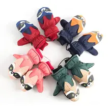 Детские зимние теплые лыжные перчатки для мальчиков и девочек, спортивная водонепроницаемая ветрозащитная зимняя рукавица