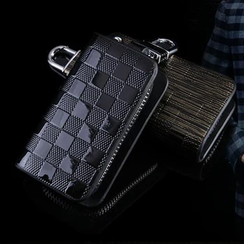 

Golden or Black Grid Pattern High Quality Leather Car Key Case Key Decoration Cover Suitable for Toyota Most Models