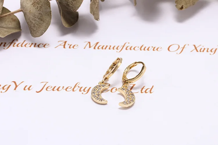 Крошечные трендовые золотые серьги-капли с кубическим цирконием и камнями, маленькие серьги-кольца для женщин, модные корейские драгоценности, E-h0390
