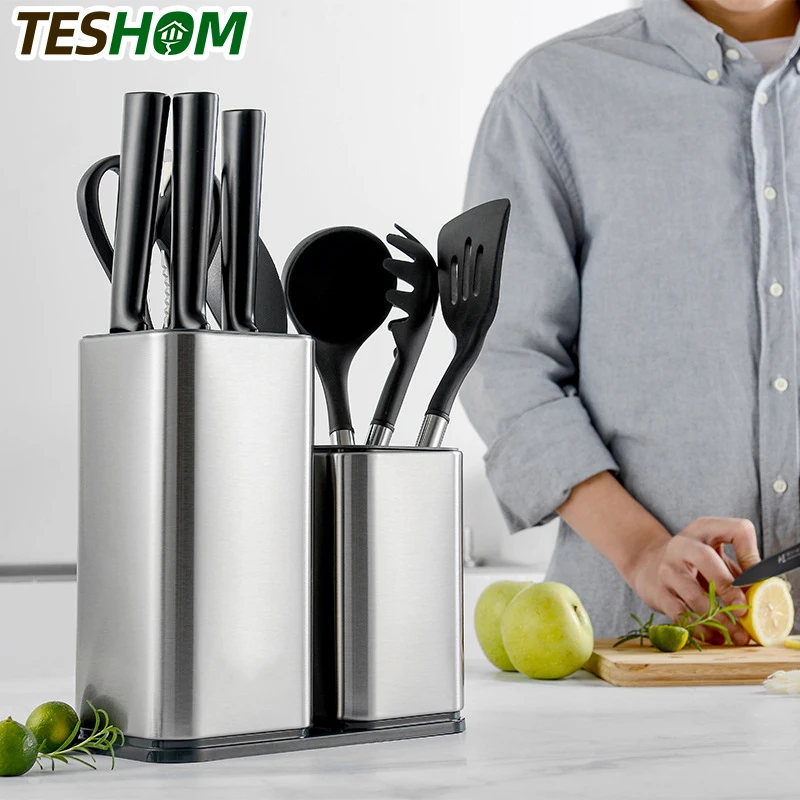 

TESHOM Knife Stand Holder For Kitchen Knife Stainless Steel Cooking Knife Holder Stand Block High End Kitchen Accessories