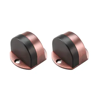 

uxcell Door Stopper, Stainless Steel Brushed Door Stop, Floor Mount Door Holder Doorstop for Hotel Home Copper Tone 2Pcs