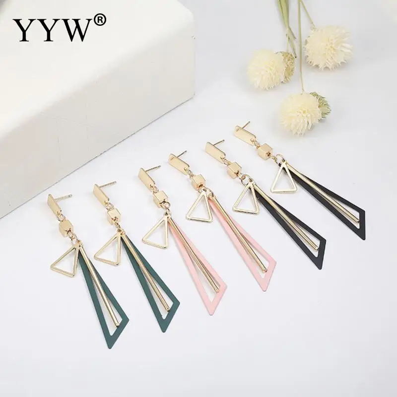 

Korean Creative Long Statement Geometric Triangle Tassel Dangle Drop Earrings For Women Earings Fashion Jewelry Oorbellen Brinco
