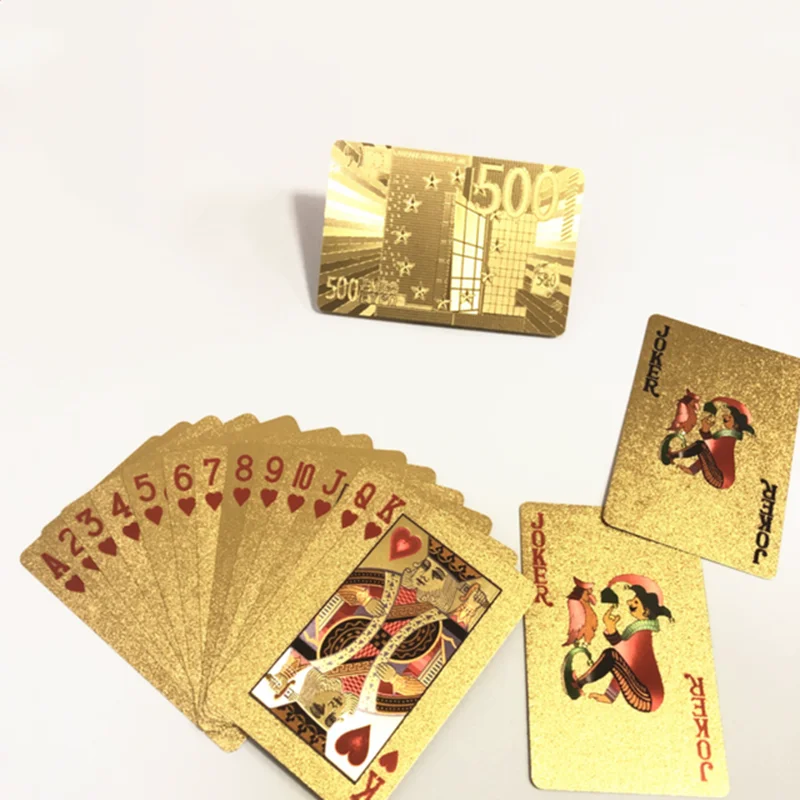 24k Ouro Jogando Cartas de Plástico Poker Jogo DeNte De Bola de Pôquer  Pacote De Cartas Mágicas Cartas Impermeáveis Cartas De Jogo