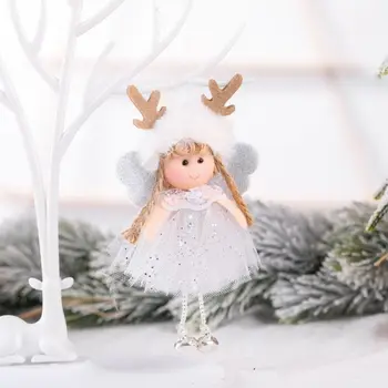 

3pcs Christmas Tree Decoration Sequin Antler Angel Doll Bell Hanging Ornament