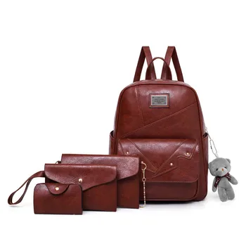 

New Backpack Women's Retro Style PU Suit Backpack