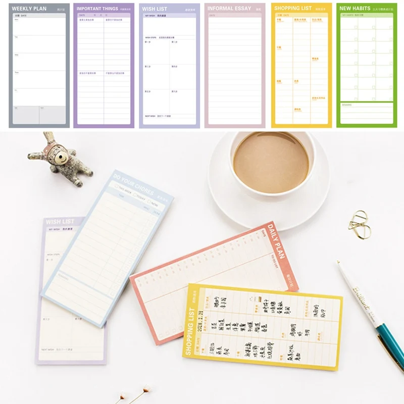 

30sheets/pack Daily Weekly Plan Memo Pad Office Check List To Do List Message Shopping List Notepad School Office Stationery