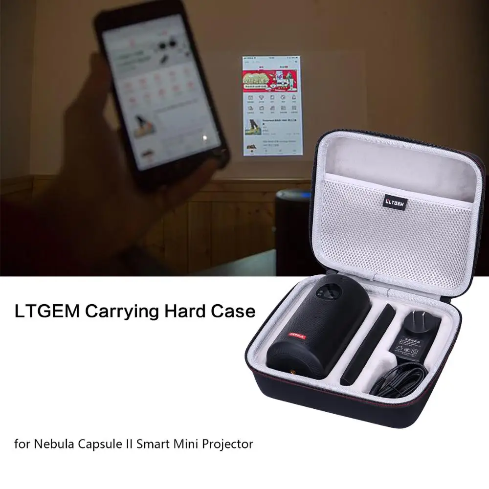 LTGEM Водонепроницаемый EVA Жесткий Чехол для Nebula Capsule II Smart Mini проектор