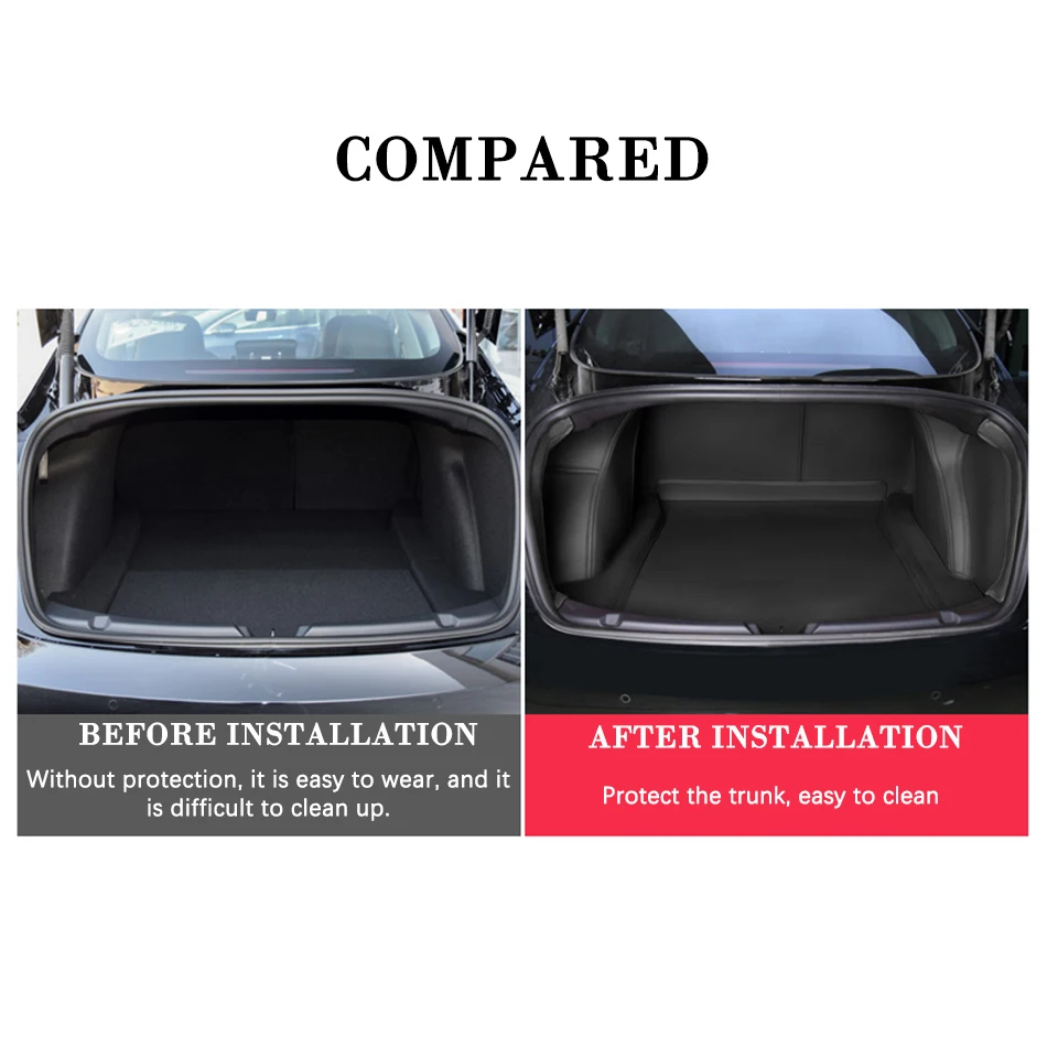 Leather trunk For 2023 to 2024 Tesla model 3 2024 trunk mat boot liner tapis  coffre cargo Tesla model 3 accessories tesla three - AliExpress