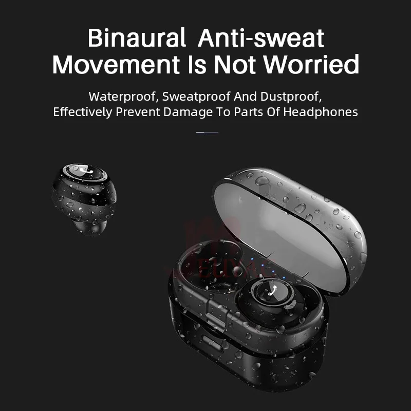 MEUYAG мини беспроводные Bluetooth наушники 3D стерео звуковая гарнитура спортивные наушники с двойным микрофоном и зарядным устройством