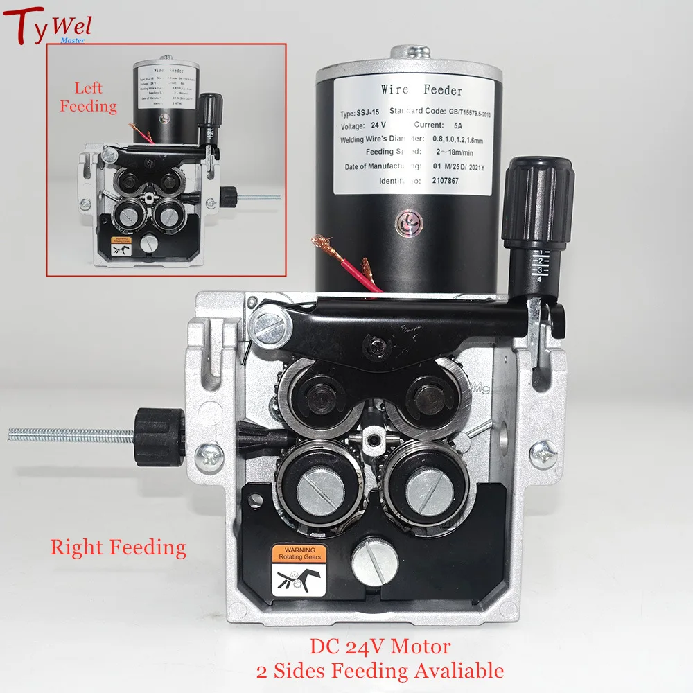 Welding Wire Feeder DC 24V 4 Rolls SSJ-15 Wire Feed Assembly Feeder Roll For Steel Aluminum Flux Cored MIG Welding Machine