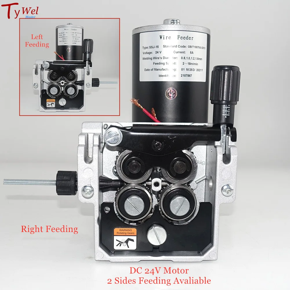Устройство подачи сварочной проволоки, постоянный ток 24 В, 4 рулона, подача проволоки SSJ-15 в сборе, фидерный рулон для стальной алюминиевой проволоки с сердечником из флюса, сварочный аппарат MIG