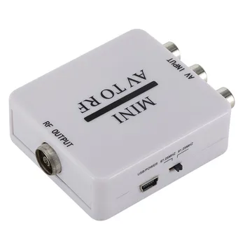

YuBeter Mini HD Video Converter Box RCA AV CVSB to RF Video Adapter Converter RF 67.25Mhz 61.25Mhz AV to RF Scaler TV Switcher