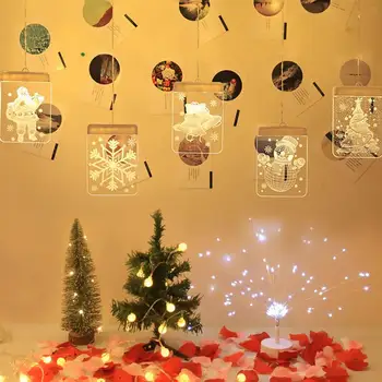 

2pcs LED Christmas Decorative Lamp Christmas Hanging Lamp Creative Party Light Christmas Tree Decorations Ornament