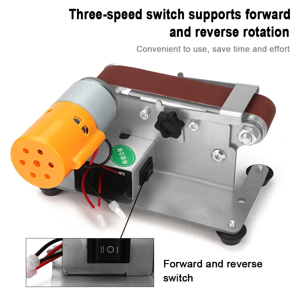 110V/220V Mini Electric Belt Sander DIY Polishing Grinding Machine Cutter Edges Sharpener Woodworking Multifunctional Grinder
