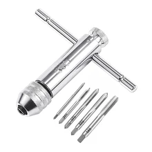 Clé à cliquet à poignée en T réglable de 3 à 8mm, avec filetage de Machine M3 M8, bouchon métrique, ensemble d'outils manuels A +