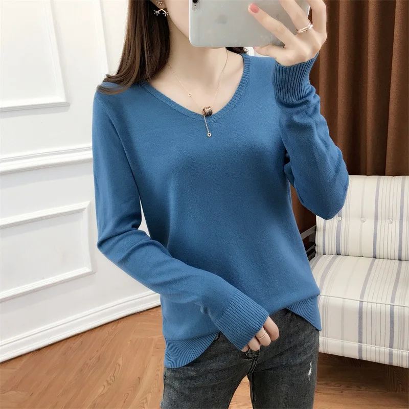 sweater women Autumn Winter women sweaters fashion V-neck cashmere sweater women knitted sweater pullover 19 new Plus Size tops