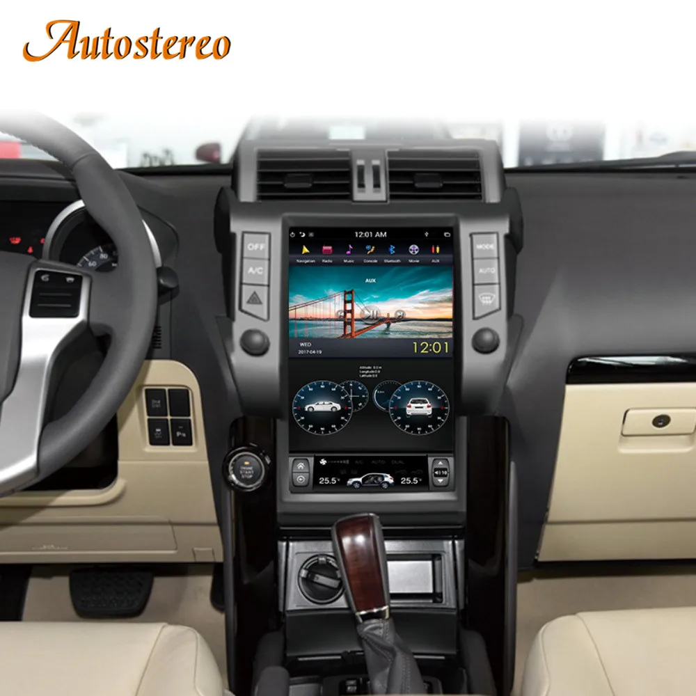 Tesla Style Android 9.0 4GB+64 Car Headunit GPS Navigation For TOYOTA Land Cruiser Prado 2010-2017 Auto Stereo Multimedia Player