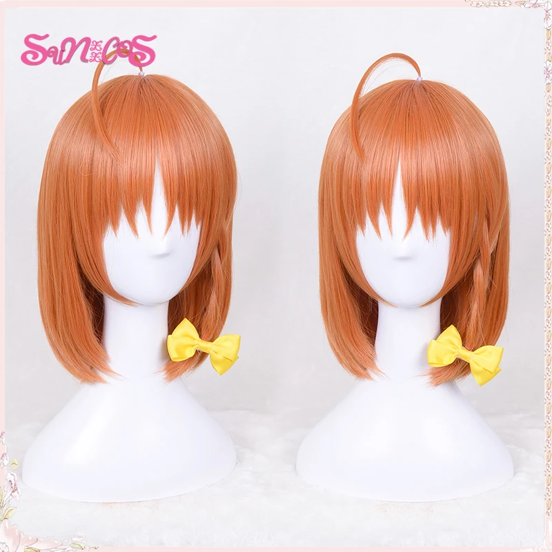 

SUNXXCOS Takami Chika cosplay wigs Anime Love Live Sunshine Synthetic Hair Takami Chika yellow hairpins Heat Resistant wig Cap