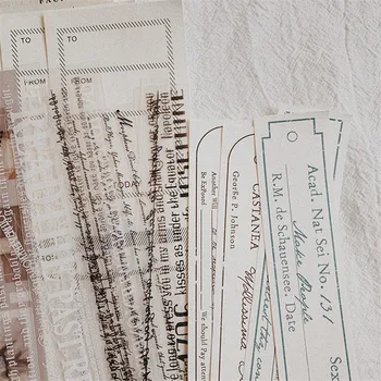 

150PCS Retro Recipe Vintage Notes PET English Memo Decoration Stationery Material Paper for Scrapbooking DIY Projects Junk Journ