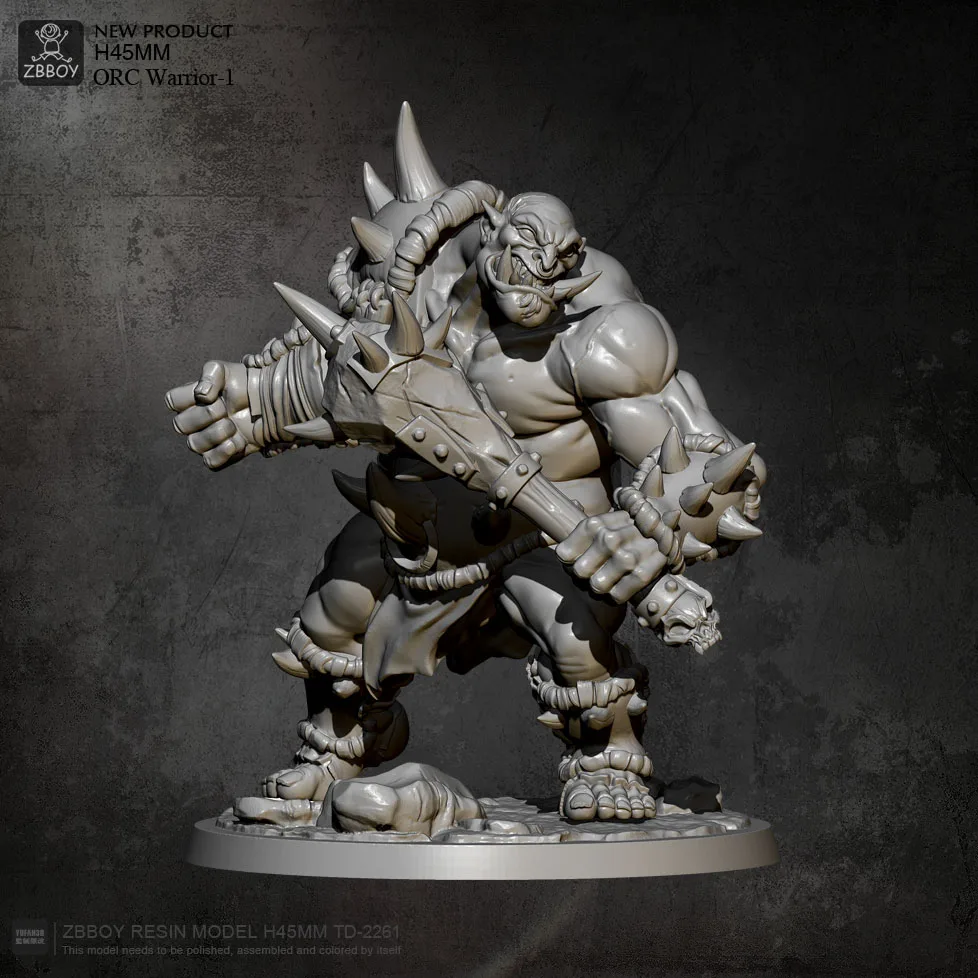 45mm Resin Model Kits Villain orc warrior Figure Self-assembled TD-2261 | Игрушки и хобби