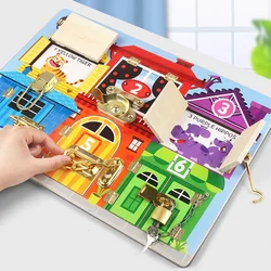 Pattern Lock Key Match Educational Equipment Toys for Children Baby Early Learning Toy Montessori Teaching Aids Busy Board Kids