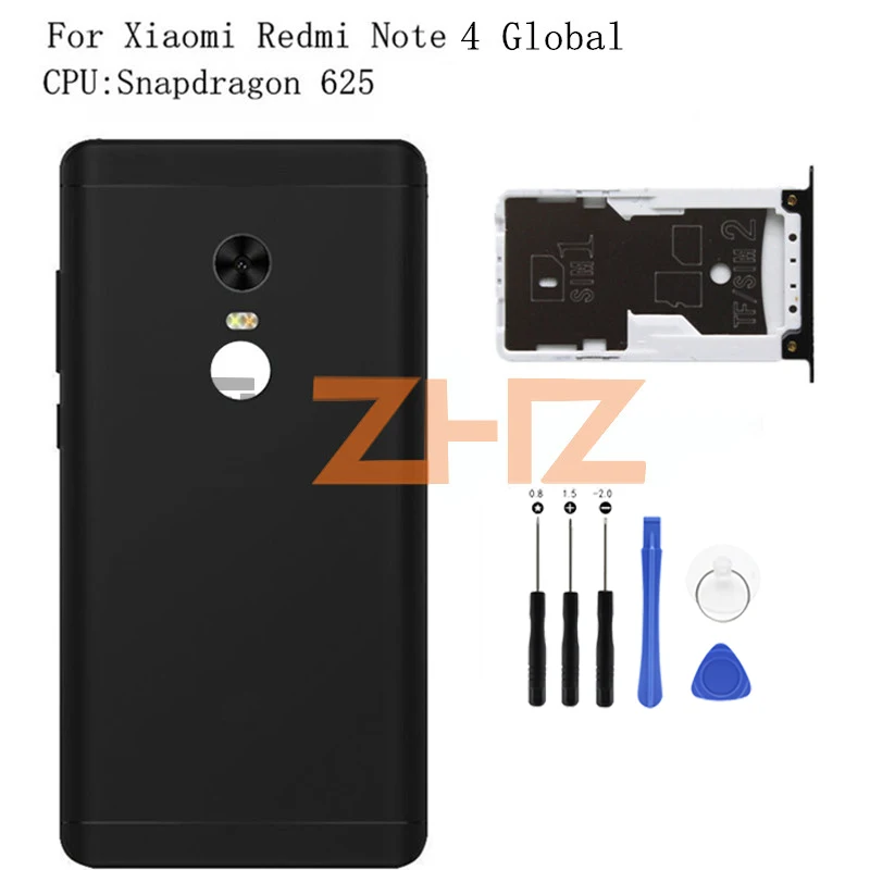 Оригинальная задняя крышка аккумулятора для Xiaomi Redmi Note 4 Global Корпус задней двери +