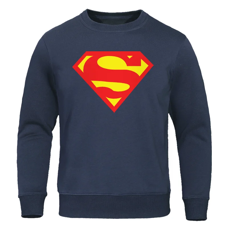 Осенние новые мужские толстовки с суперменом фитнес уличная одежда мужские пуловеры горячая Распродажа хлопковые топы повседневная мужская одежда - Цвет: dark blue 6
