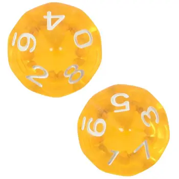 

10-Dices D10 Ten Sided Gem Dice Die for RPG Dungeons&Dragons Board Table Games Transparent Yellow