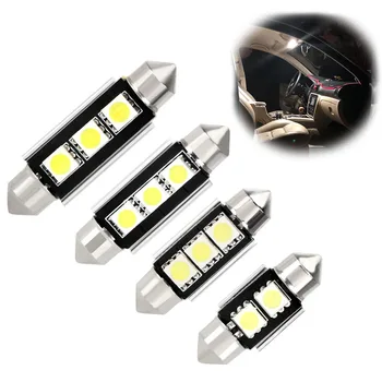 

Tail Bulb Cnabus double point light Dome Light Reading Lamp Car LED License Plate Lights 31mm 36mm 39mm 41mm 5pcs Car-styling