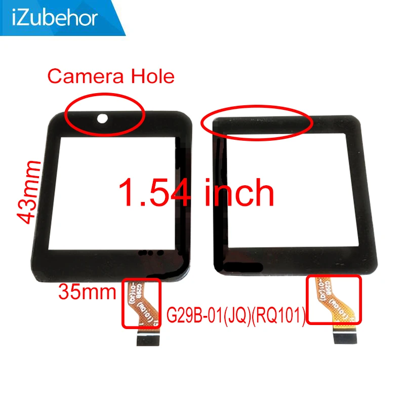 

1.54" black glass sensor panel For Children smart watch phone G29B-01(JQ)(RQ101) Touch Screen Digitizer By Free Shipping