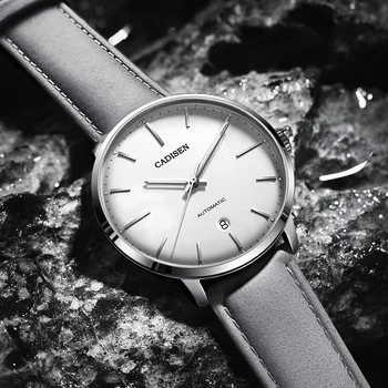 

CADISEN Men Automatic Mechanical Watches MIYOTA 8215 Leather Casual Business Watch Waterproof Retro Wristwatch Relojes Hombre