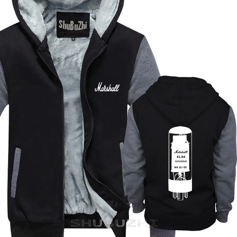 Теплое пальто Marshall EL 34 | Rohre | клапан | трубка | гитарра | ко | Редкие | Amp зима осень пуловер с капюшоном для мужчин sbz5409 - Цвет: black grey