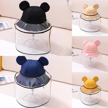 

Kids Cute Protective Mask Hat Summer Anti-saliva Isolation Face Mask Dustproof Ear Fishing Mask Children Sun Prevent Mask D30