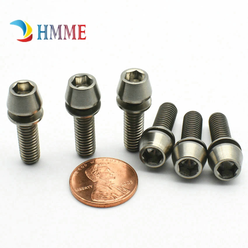 Titanium bolts M6x16 18 20 Brake Allen head cone washer Gold color  (21)