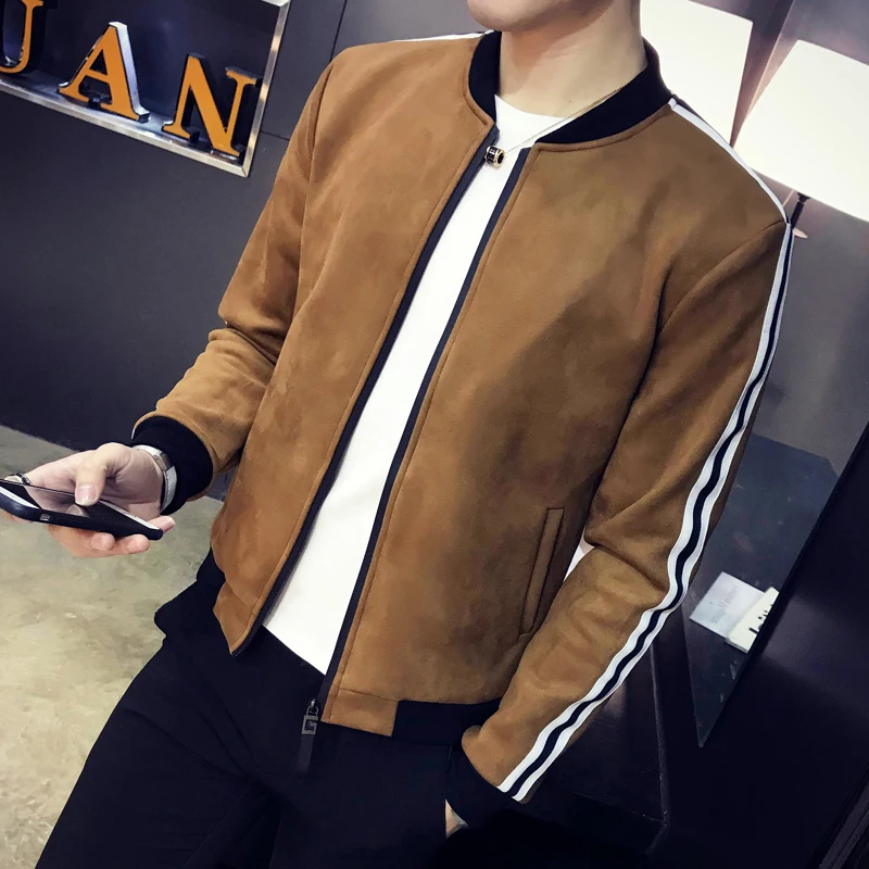 5 цветов полосатая куртка для мужчин s Jaqueta Masculino замшевые весенние осенние куртки Campera Hombre черный серый красный зеленый армейский пиджак