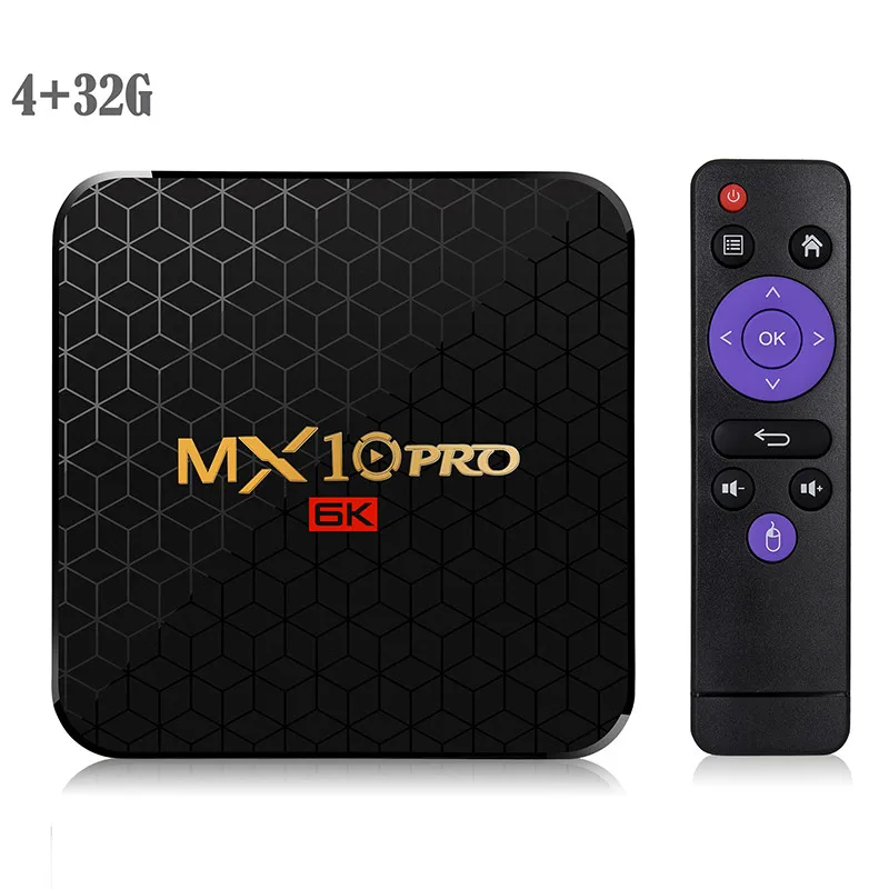 MX10 Pro ТВ коробка Android 9,0 H6 4 ядра 64-бит ARM Cortex-A53 Media Player Smart ТВ коробка ТВ Декодер каналов кабельного телевидения - Цвет: 4G 32G
