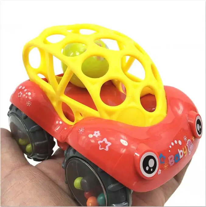 Креативная Милая с колокольчиками мягкая игрушка из пластика Автомобиль инерционный скользящий устойчивый детский игрушечный автомобиль - Цвет: red
