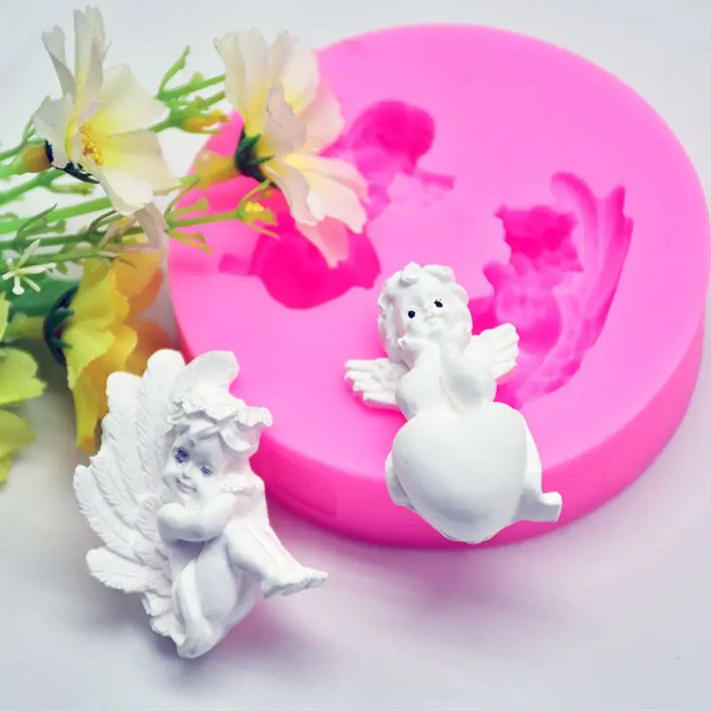 

Cute Baby Angel Wings LOVE Heart Prayer Pendant Keychain SILICONE Resin Mold Epoxy Resin DIYJewelry Making Tools