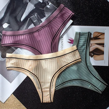 

Sexy Lace G-string Panties Women Underwear Transparent Sexy Thong Panties for Female Underpants Mesh Low Waist Striped Lingerie