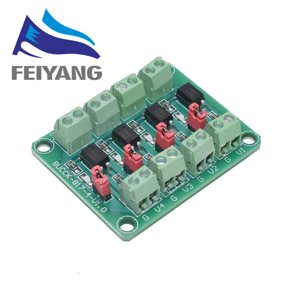 

PC817 4 Channel Optocoupler Isolation Board Voltage Converter Adapter Module 3.6-30V Driver Photoelectric Isolated Module PC 817