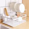 Dish Drying Rack Drainer Storage Rack 2 Layers Iron Tableware Organizer Kitchen Tools For Bowl Dishes Chopsticks ► Photo 1/6