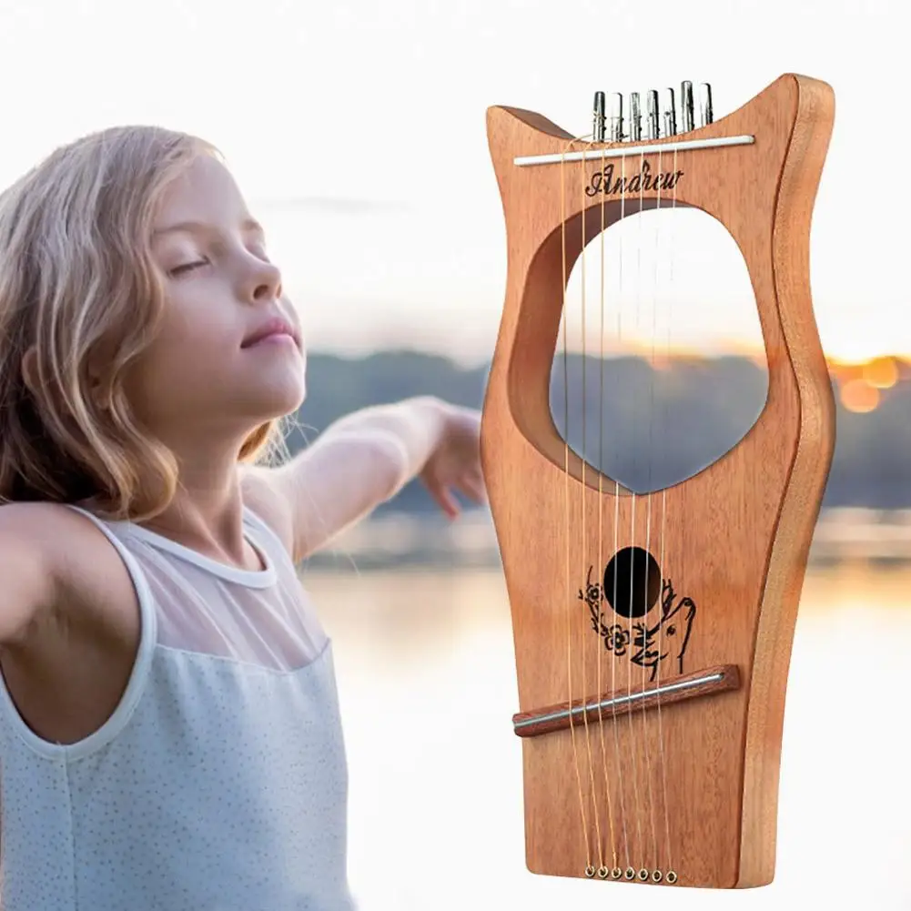 Harp из красного дерева 7 струн портативный Lyre с подходящими инструментами для